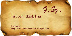Felter Szabina névjegykártya